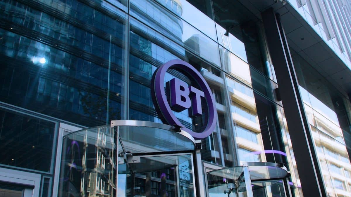 BT logo outside BT Group offices