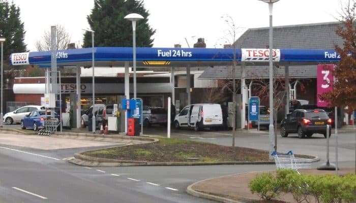 Tesco petrol station at Mather Avenue in Liverpool