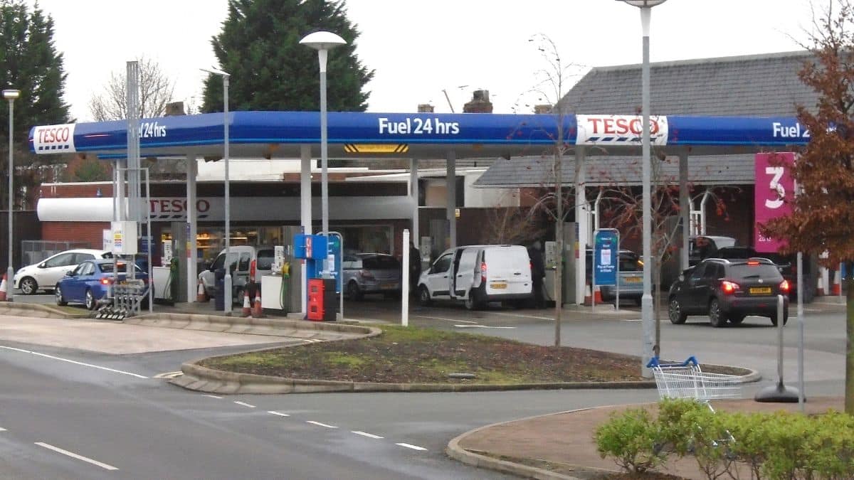 Tesco petrol station at Mather Avenue in Liverpool